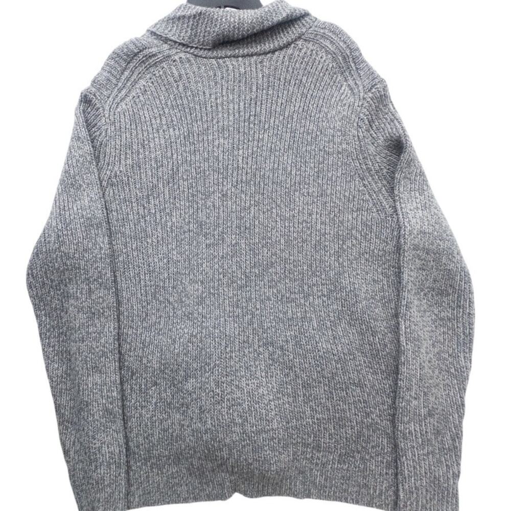 1901 Chunky Ribbed Full Zip Cardigan Sweater Men 2XL Gray Mohair Wool Blend - Picture 2 of 5